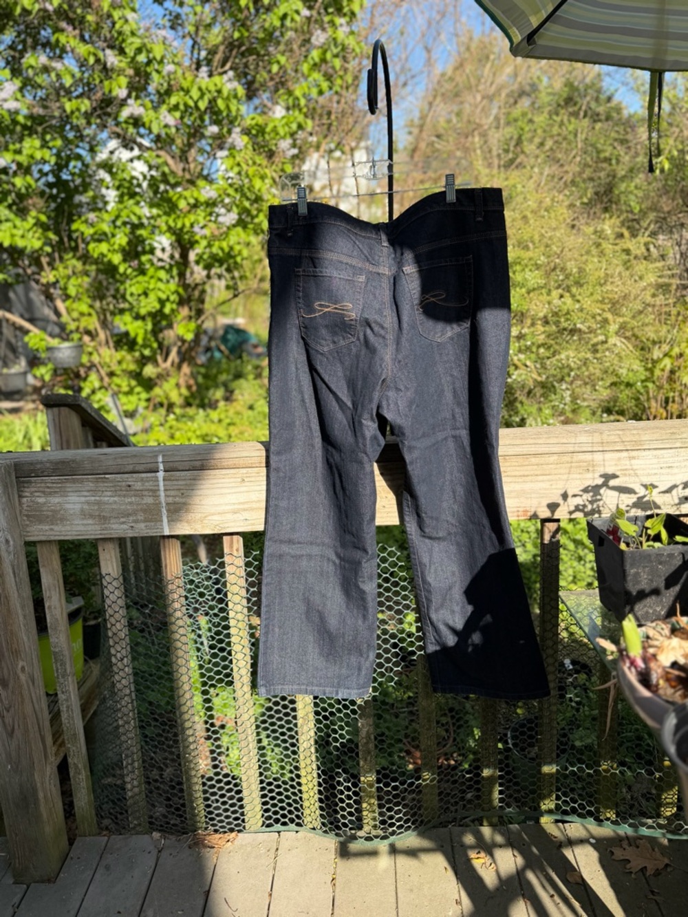 Style & Co. Woman Dark Denim Straight Leg Size 18 W Petite Jean Preowned - Picture 3 of 14
